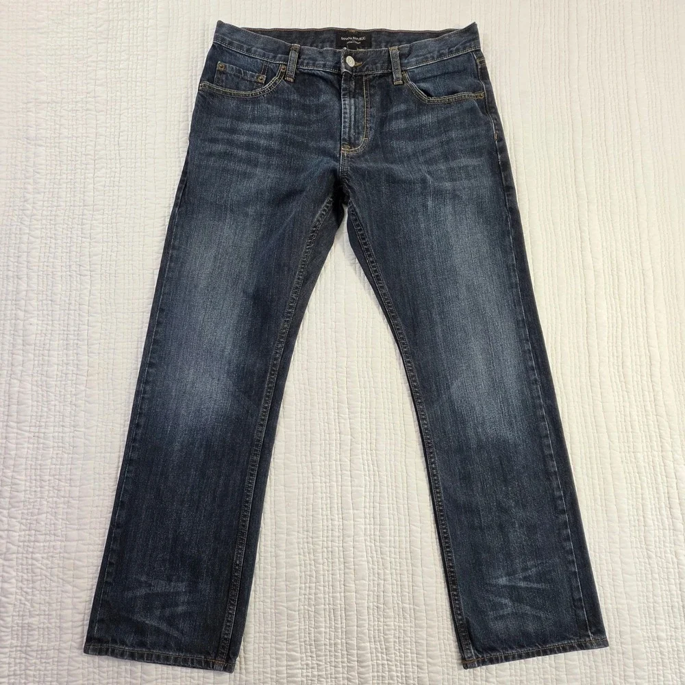 Banana Republic Vintage Straight Mens Jeans Dark Wash Denim 33x30 Blue Cotton